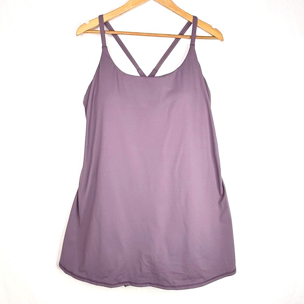 NWT Halara Purple Softlyzero Plush Backless Active Dress-Easy Peezy Edition 1X